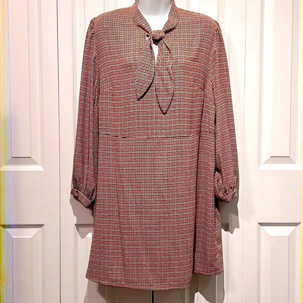 ‎H&M Long Sleeve Plaid Tunic Dress Size L/P